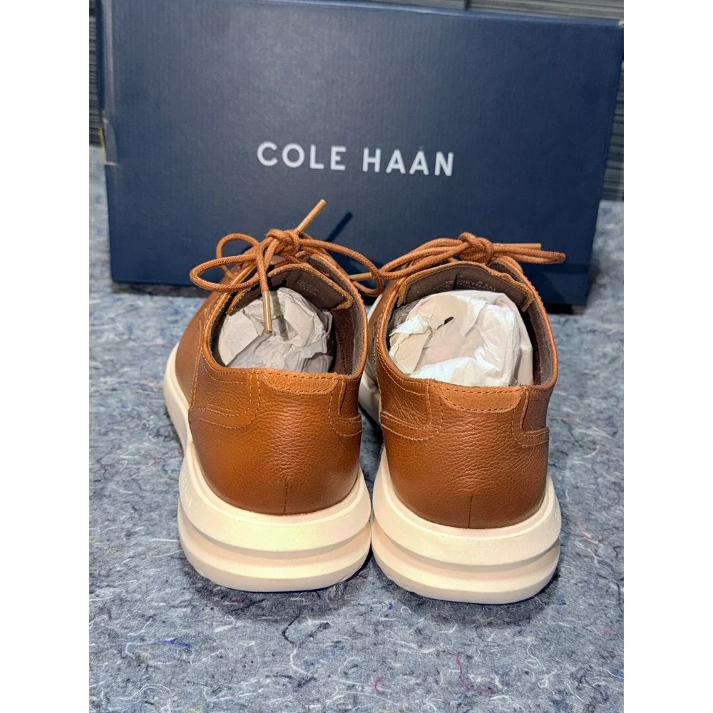 Cole Haan Mens GRND+ 8.5M Plain Toe Oxford Shoes British Tan Leather C36935 NEW